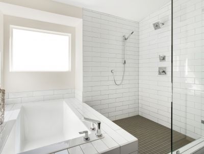 Open Concept Shower with Minimalist Fixtures